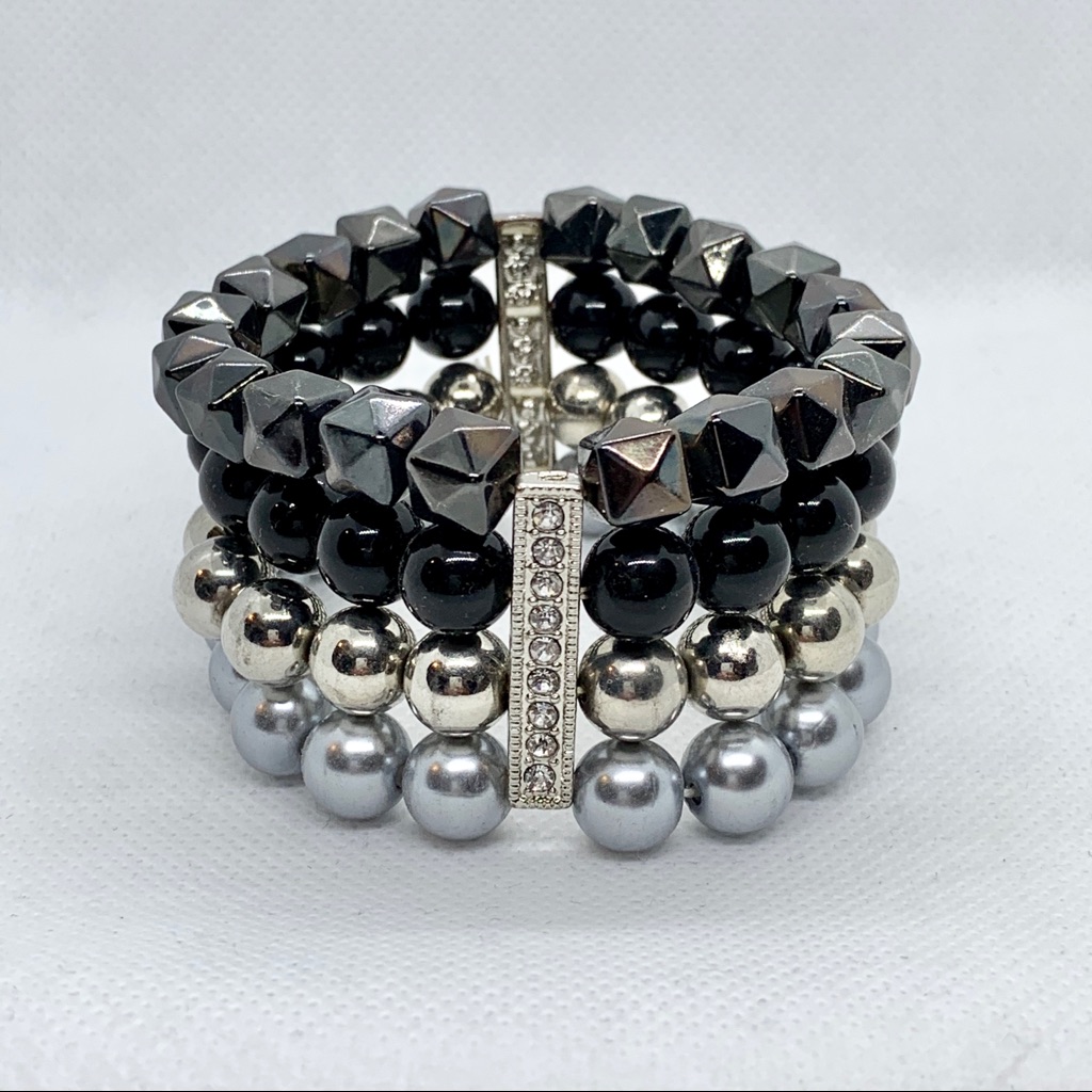 Beaded Stretch Bracelet W/ Jewels